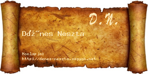 Dénes Neszta névjegykártya